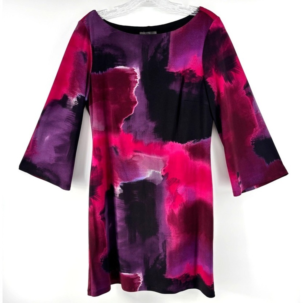 Kristin Davis Womens Abstract Print Sheath Dress  Sz‎ 6 Artsy Elevated Statement